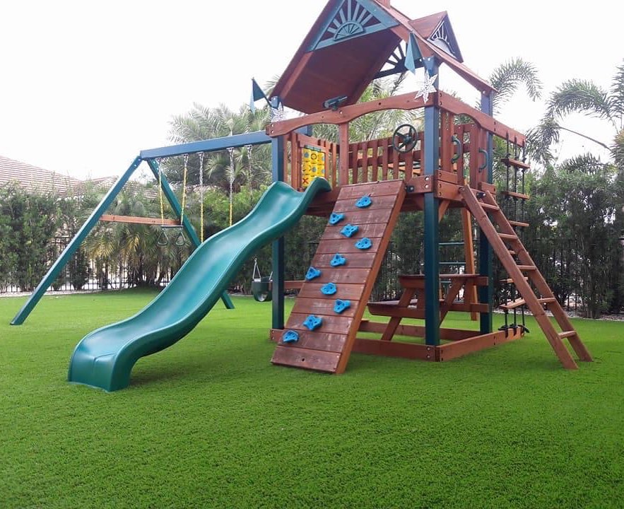 giant green slide in the park